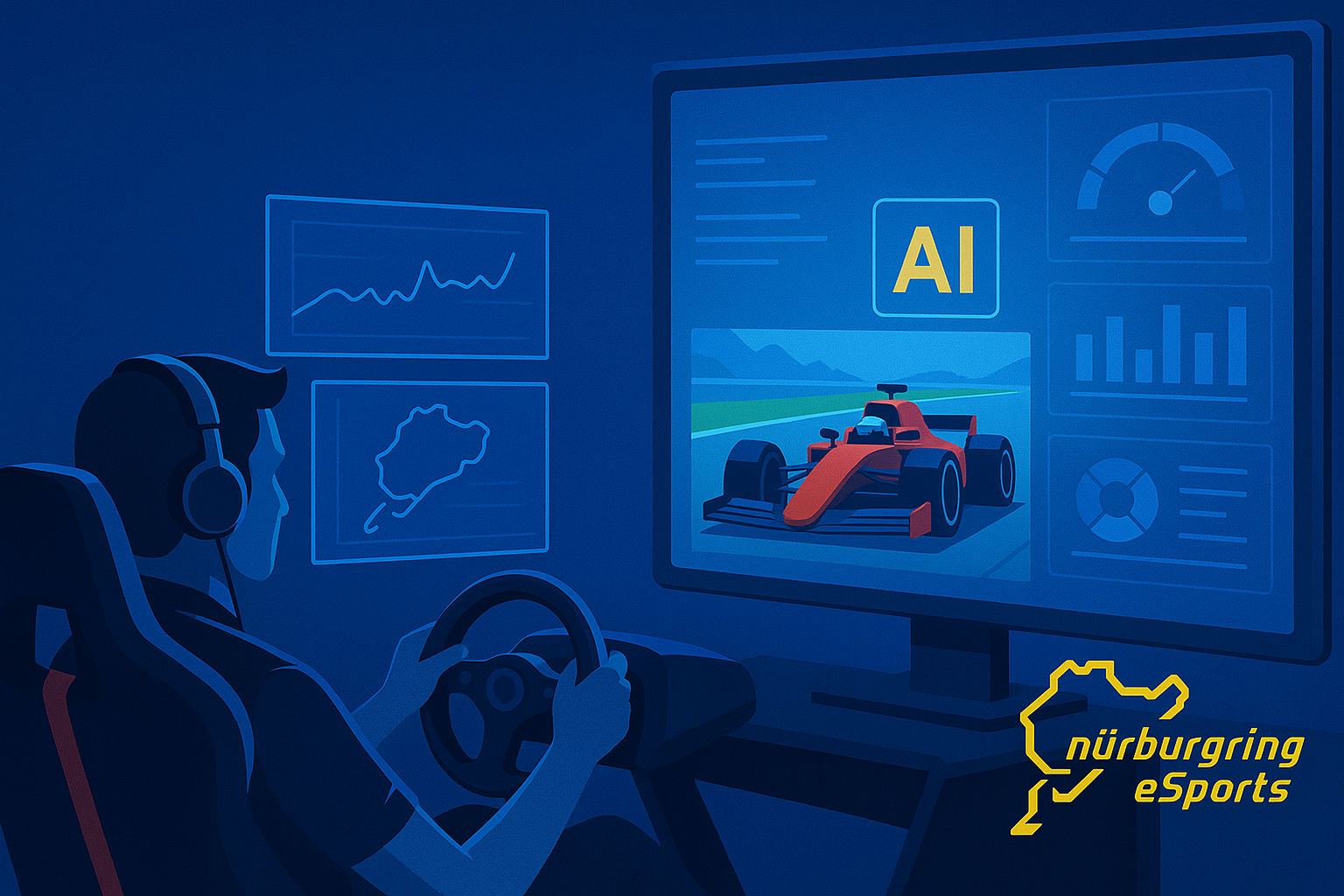 an image that shows a person using AI while racing